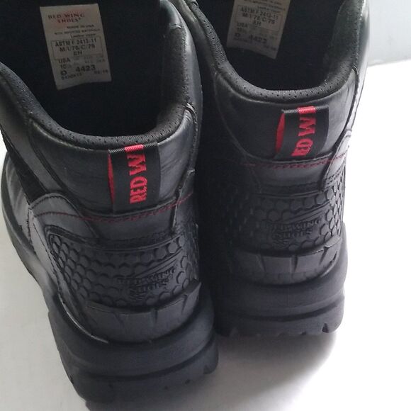 Red Wing Shoes Work Boots Safety Toe EH Rated Black Leather USA Made 10.5 - Picture 3 of 10